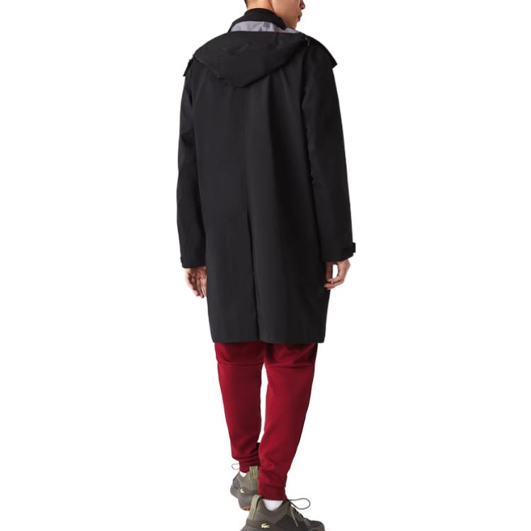 LACOSTE  Black Casual Mid-Length Hooded Jacket BH2578 圖 4