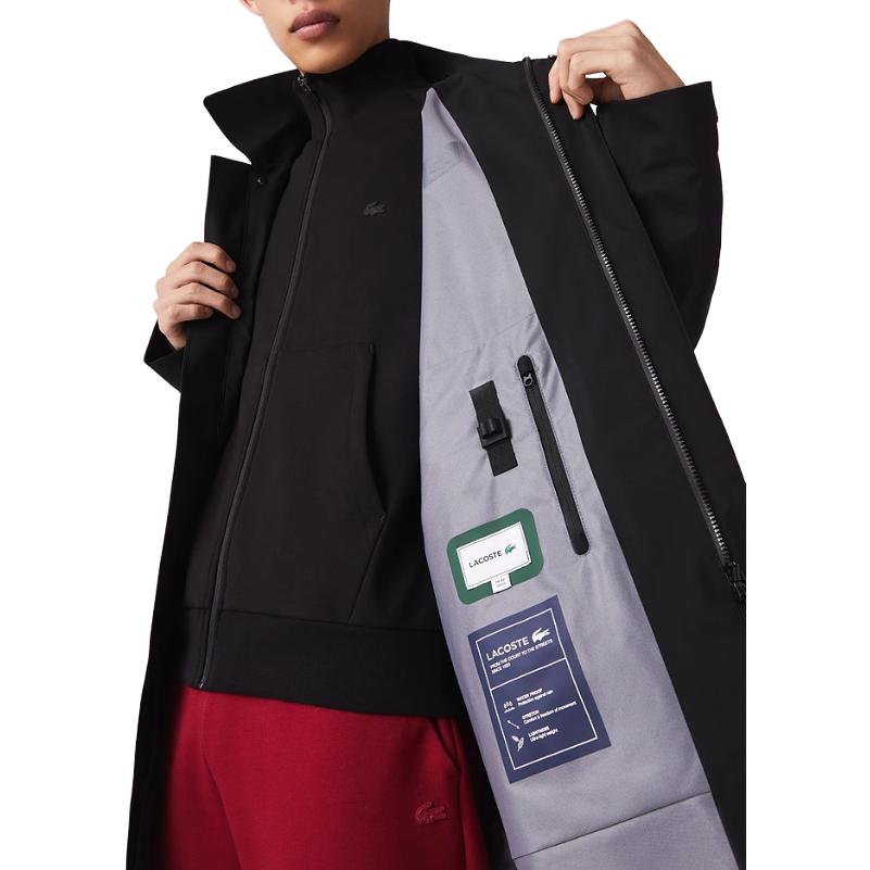 LACOSTE  Black Casual Mid-Length Hooded Jacket BH2578 圖 5