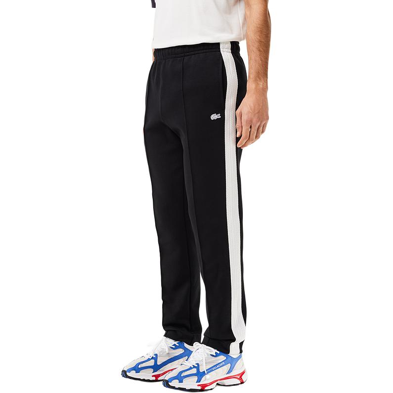 Shop LACOSTE  Black Casual Slim Fit Plain Elastic Pants XH7450