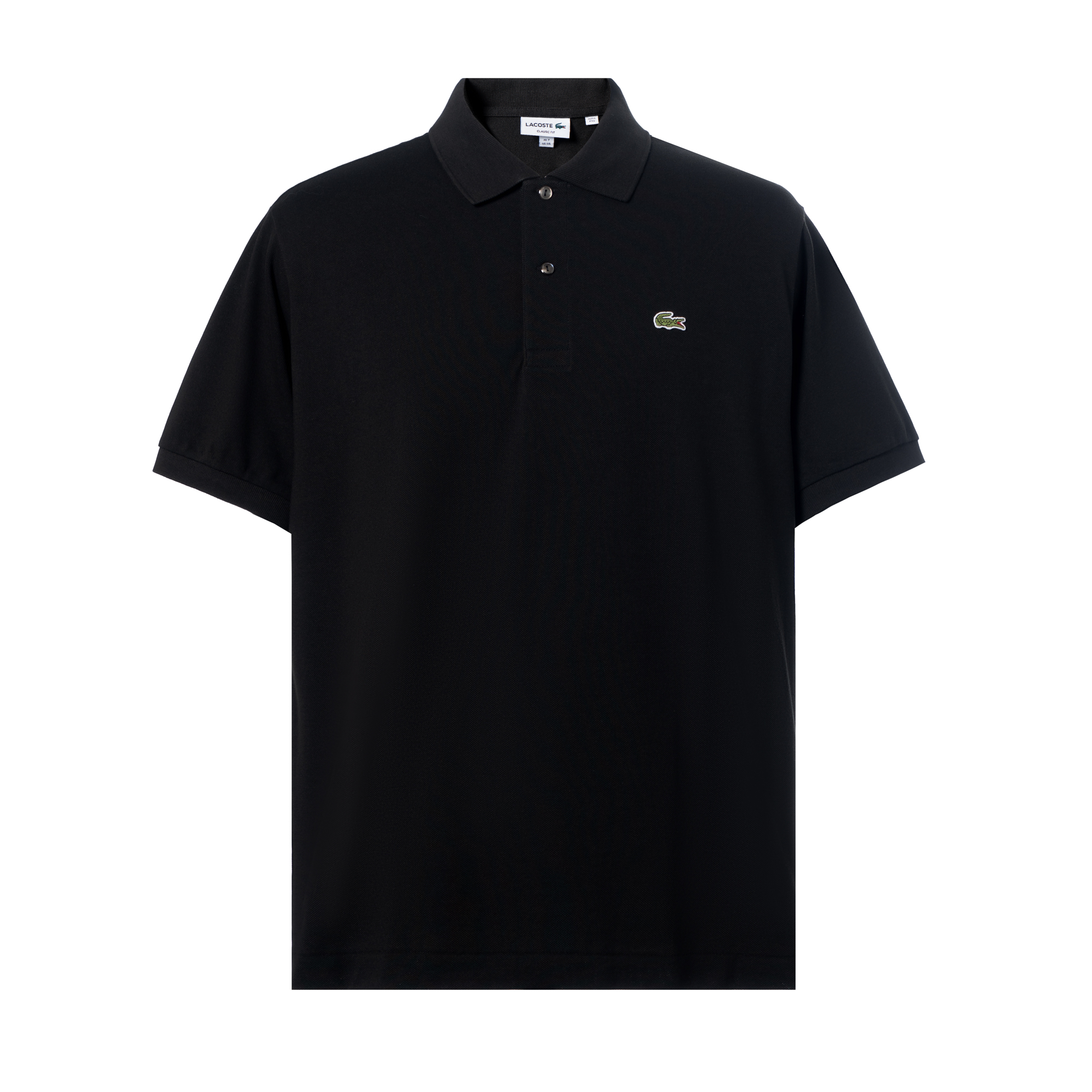 LACOSTE  Black Cotton Logo Casual Short Sleeve Polo Shirt. L1212-031
