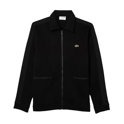 LACOSTE Black Embroidered Logo Polo Collar Long Sleeve Jacket. SH3862-C31