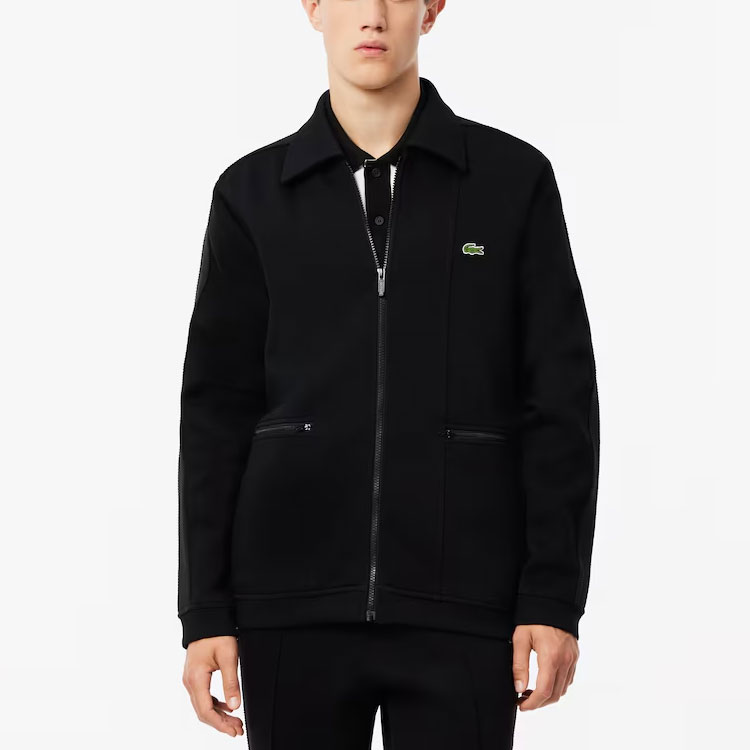 LACOSTE  Black Embroidered Logo Polo Collar Long Sleeve Jacket. SH3862-C31 圖 4