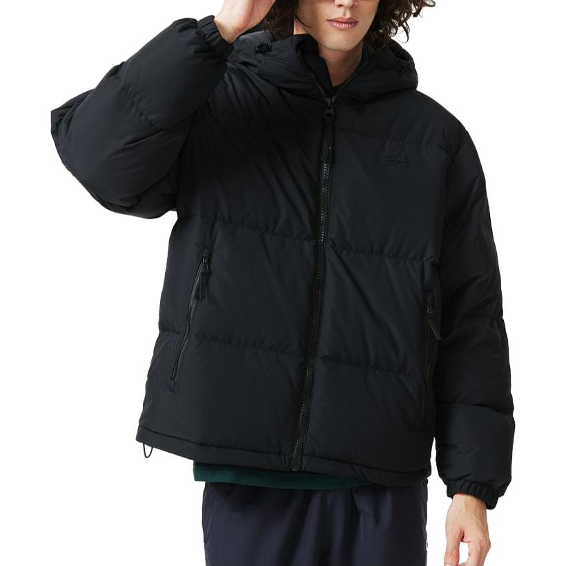 LACOSTE  Black Hooded Down Jacket Warm Solid Color Winter Coat. BH6245-031 圖 3