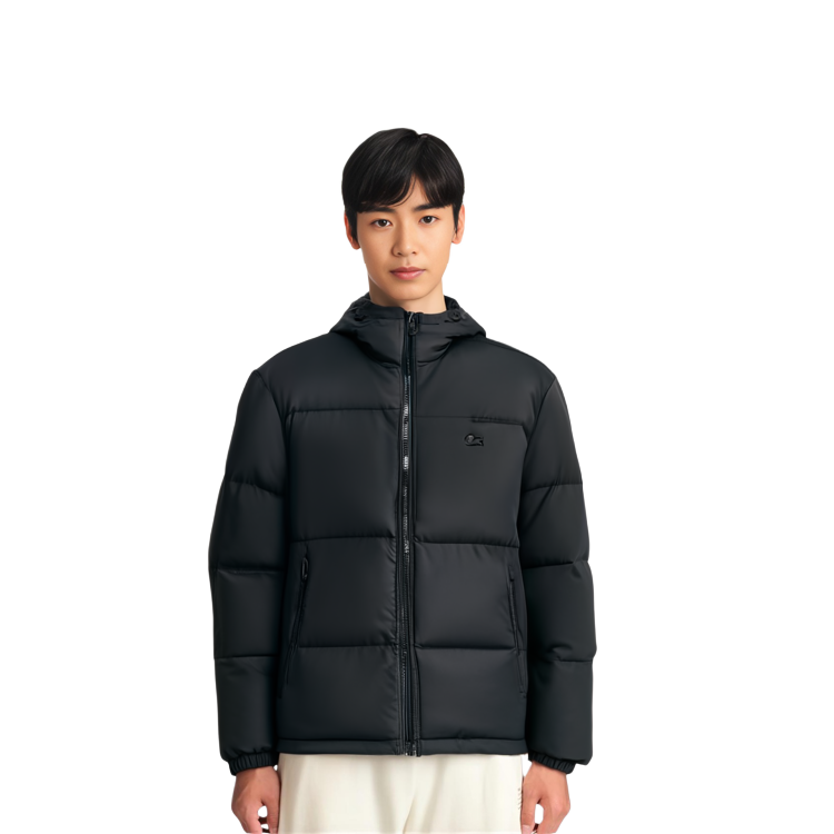 LACOSTE  Black Hooded Down Jacket Warm Solid Color Winter Coat. BH6245-031 圖 5