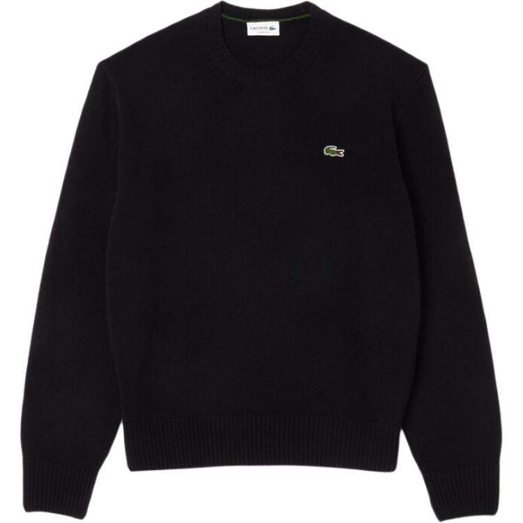 LACOSTE  Black Logo Embroidered Crewneck Sweater Long Sleeve Comfortable AH2916-031 圖 2