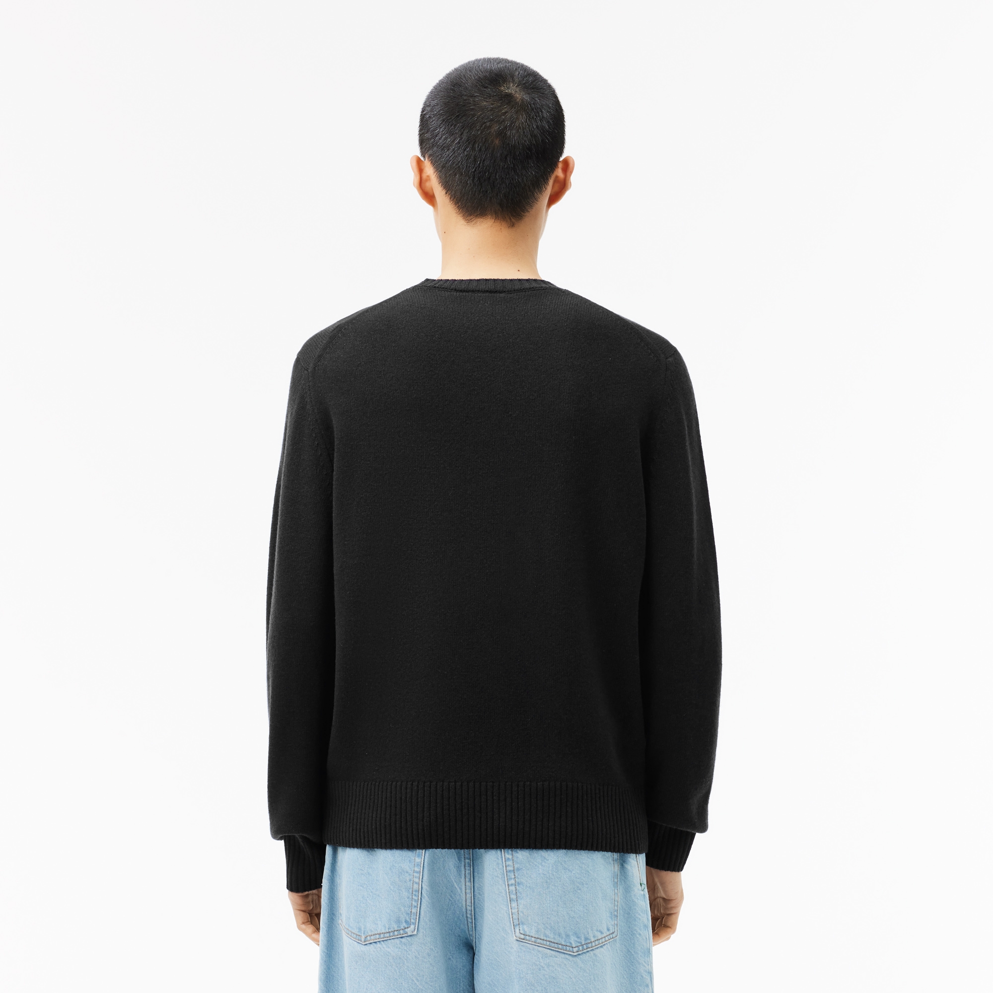 LACOSTE  Black Logo Embroidered Crewneck Sweater Long Sleeve Comfortable AH2916-031 圖 4