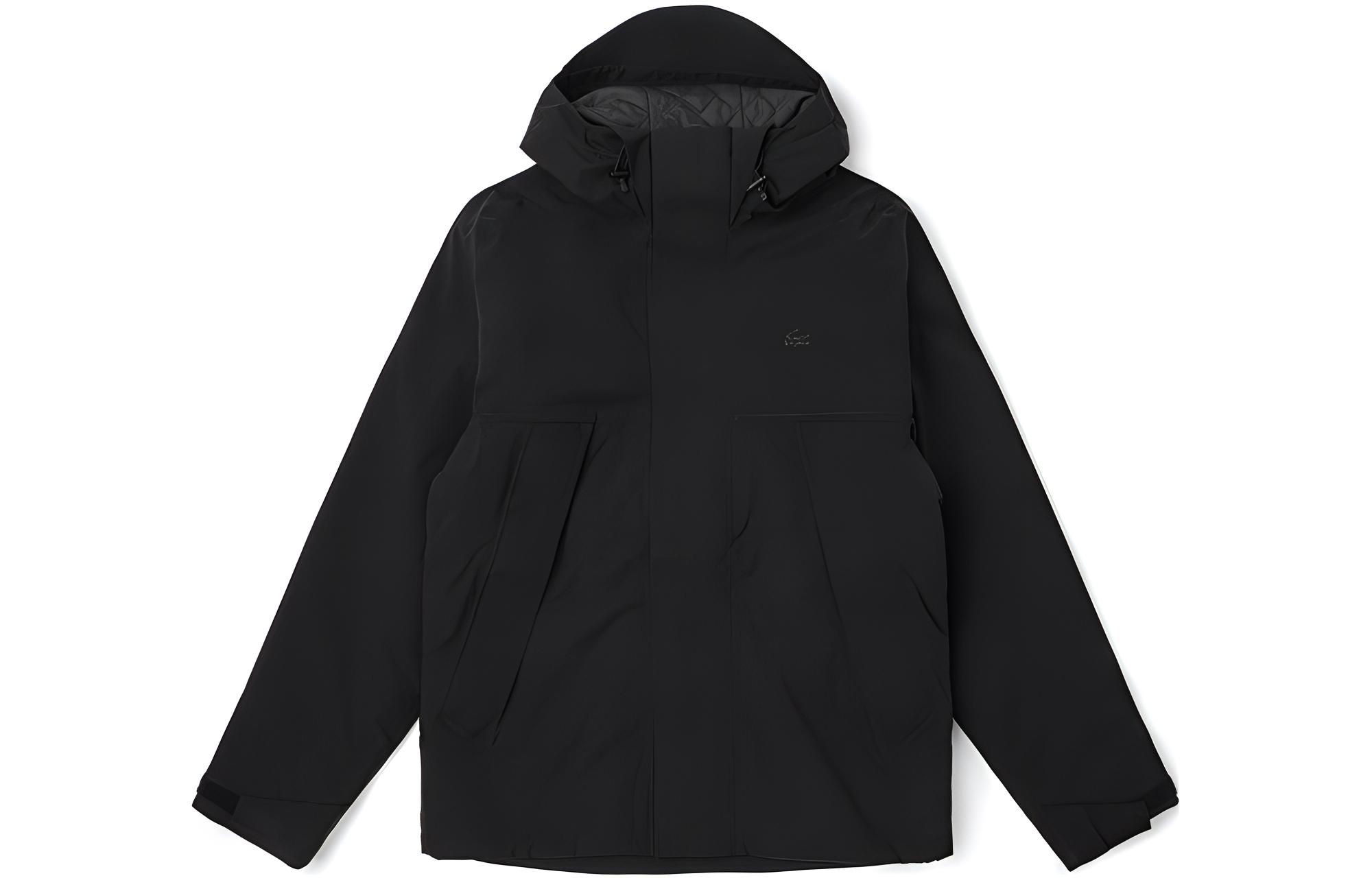 LACOSTE  Black Logo Hoodie Jacket SS22 Loose Fit Casual Wear. BH2513-031