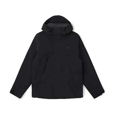 LACOSTE Black Logo Hoodie Jacket SS22 Loose Fit Casual Wear. BH2513-031