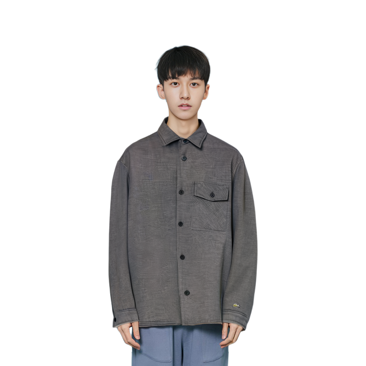 Purchase LACOSTE  Black Loose Fit Buttoned Collar Shirt CH5973-031