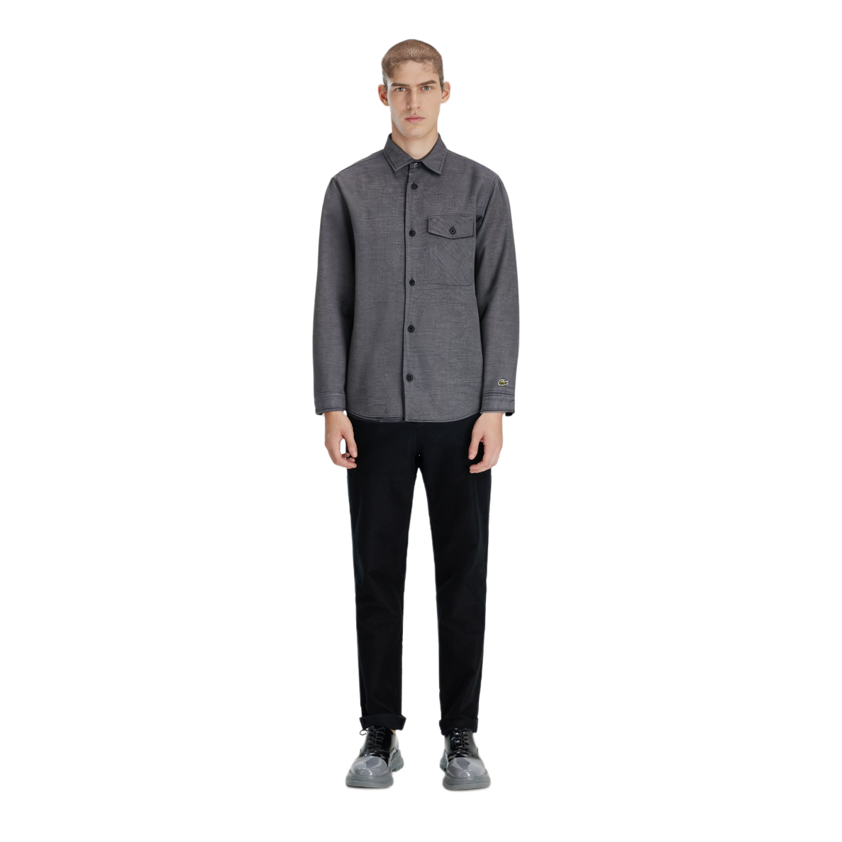 Sizing LACOSTE  Black Loose Fit Buttoned Collar Shirt CH5973-031