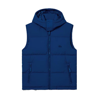 LACOSTE Blue Detachable Hooded Puffer Vest BH1611-SIY