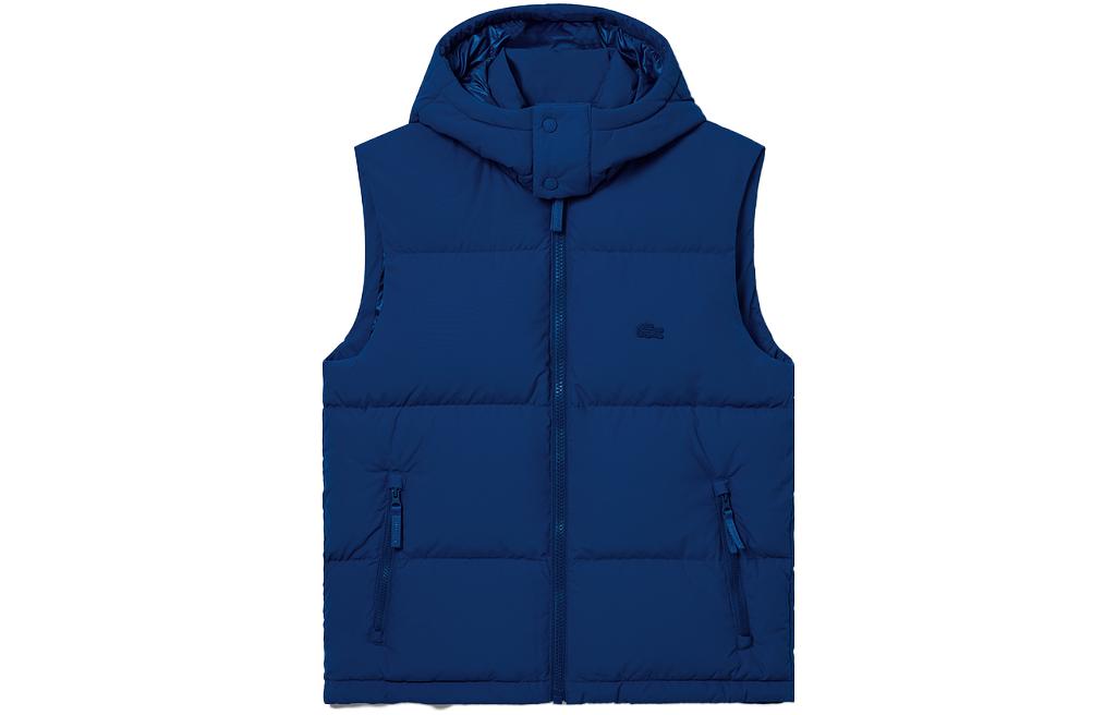 Order ラコステ ブルー デタッチャブルフード付きパファーベスト BH1611-SIY