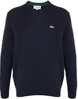 LACOSTE Blue Embroidered Wool Sweater Long Sleeve Pullover AH1988166 LACOSTE Blue Embroidered Wool Sweater Long Sleeve Pullover AH1988166