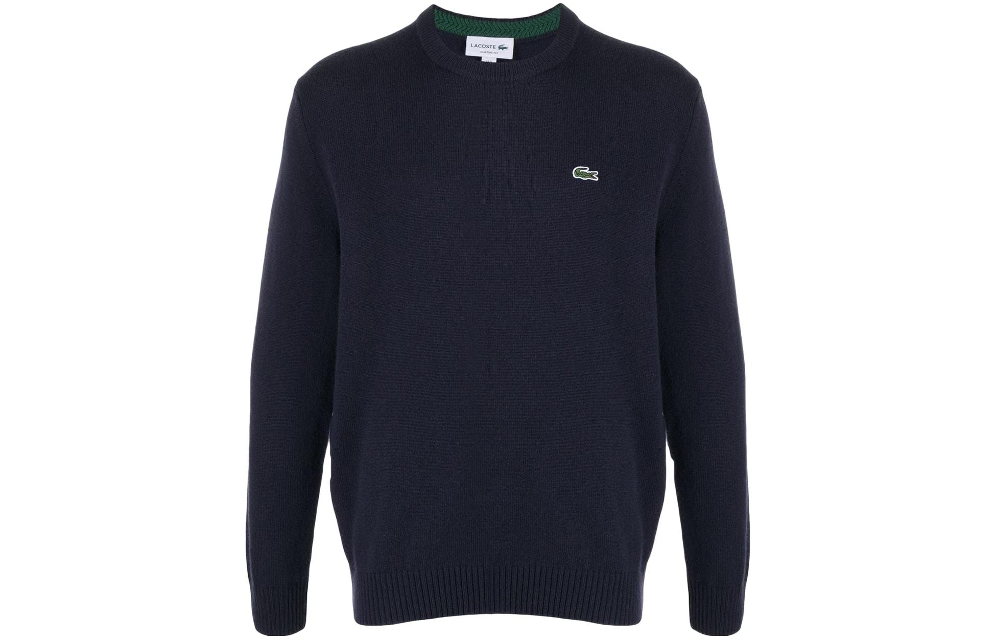 Order LACOSTE Sweater Wol Lengan Panjang Biru Bordir AH1988166