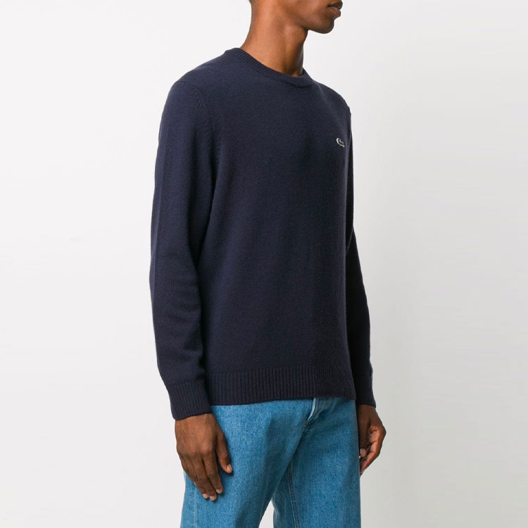 Purchase LACOSTE Sweater Wol Lengan Panjang Biru Bordir AH1988166