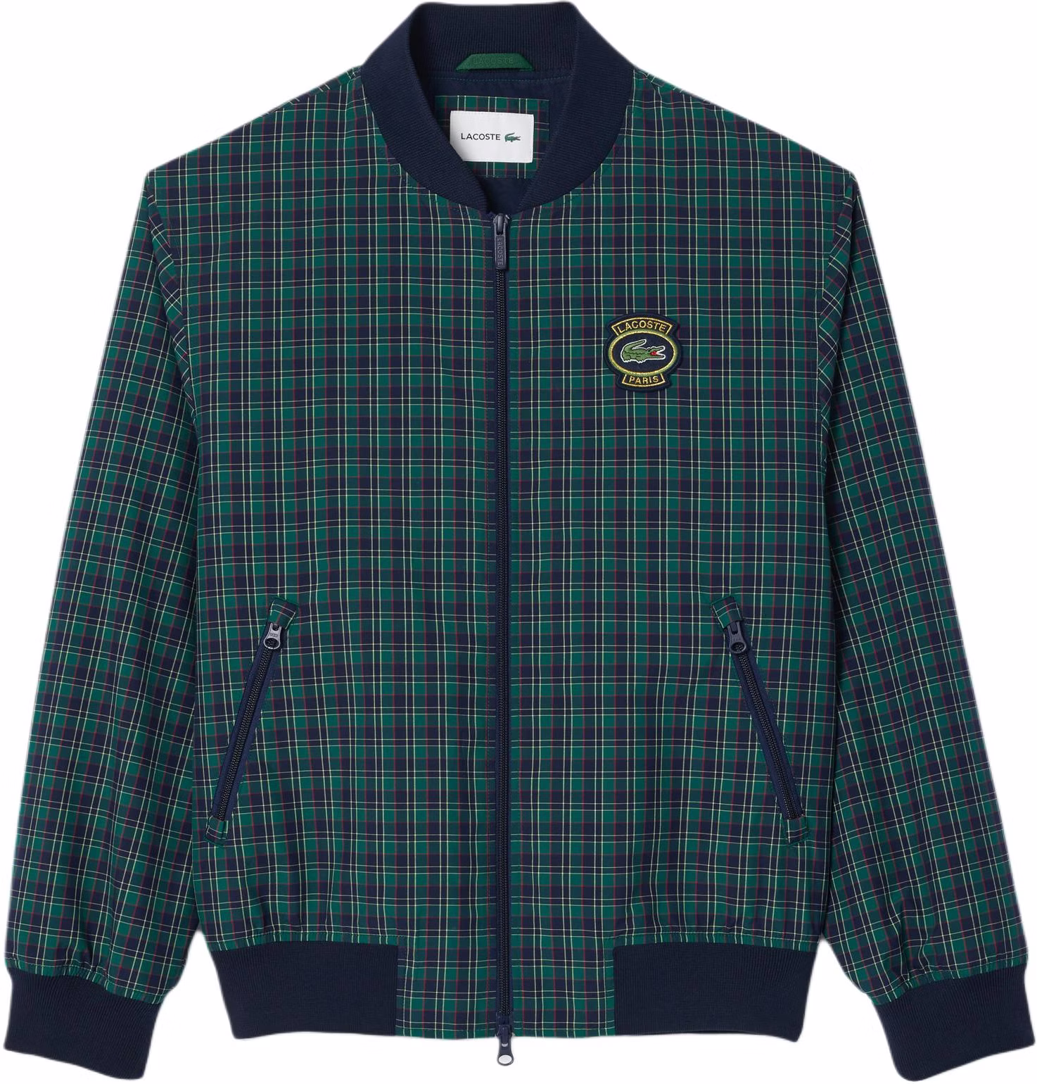 lacoste-blue-plaid-zip-up-bomber-jacket-bh-1178-qrn