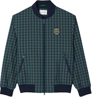 LACOSTE Blue Plaid Zip-Up Bomber Jacket BH1178-QRN LACOSTE Blue Plaid Zip-Up Bomber Jacket BH1178-QRN