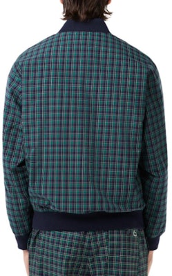 LACOSTE 藍色格紋拉鍊飛行夾克 BH1178-QRN Shop LACOSTE 藍色格紋拉鍊飛行夾克 BH1178-QRN