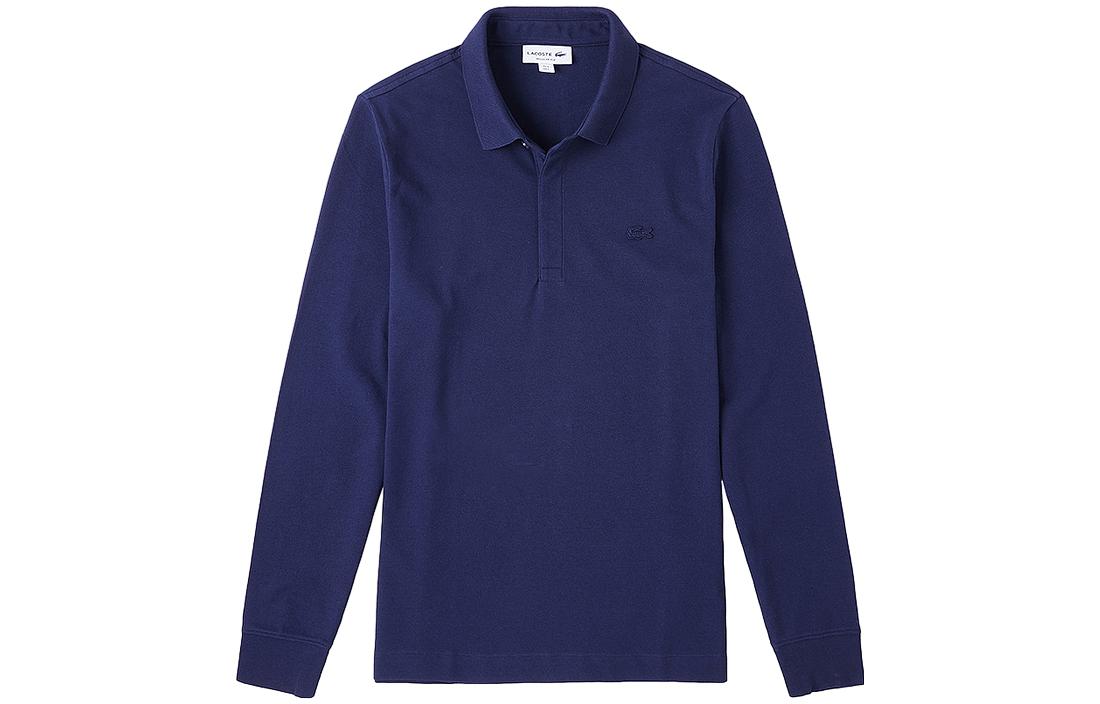 Lacoste  Breathable Comfort Long-Sleeve Solid Polo Shirt Navy. PH2481M2-166
