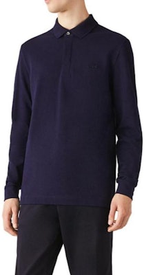 Lacoste 透氣舒適長袖純色POLO衫 海軍藍。 PH2481M2-166 Shop Lacoste 透氣舒適長袖純色POLO衫 海軍藍。 PH2481M2-166