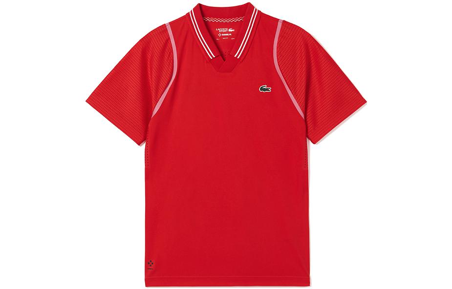 LACOSTE  Breathable Medvedev Series Red Short-Sleeve Polo Shirt DH1961-165240-S5H