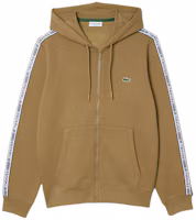 Order LACOSTE 棕色條紋拉鍊連帽上衣,配抽繩與大口袋。 SH5065-SIX