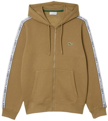 LACOSTE Hoodie Coklat Berjalur dengan Zip, Tali Serut & Poket Besar. SH5065-SIX Order LACOSTE Hoodie Coklat Berjalur dengan Zip, Tali Serut & Poket Besar. SH5065-SIX