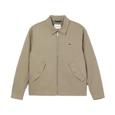 LACOSTE Camel Beige Solid Color Casual Polo Collar Jacket BH0110-CB8