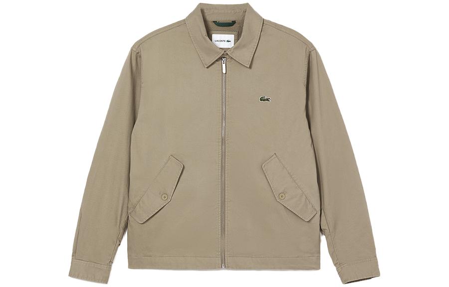 LACOSTE  Camel Beige Solid Color Casual Polo Collar Jacket BH0110-CB8 圖 2