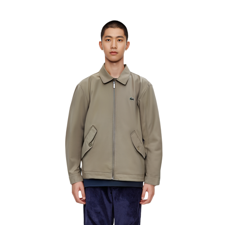 LACOSTE  Camel Beige Solid Color Casual Polo Collar Jacket BH0110-CB8 圖 6