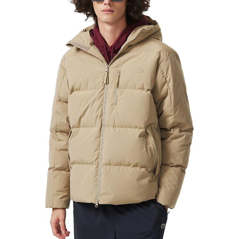 LACOSTE  Camel Hooded Zip-Up Cotton Jacket Winter Coat. BH8530-CB8 圖 3