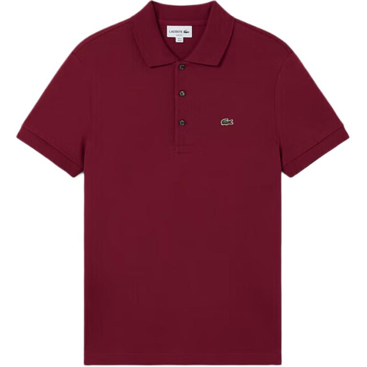 LACOSTE  Casual Business Short Sleeve Polo Shirt Bordeaux Red. PH6348-476