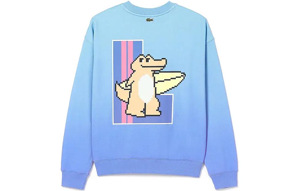 Lookbook LACOSTE  Casual Crewneck Long Sleeve Sweatshirt Blue. SH9229 TFI