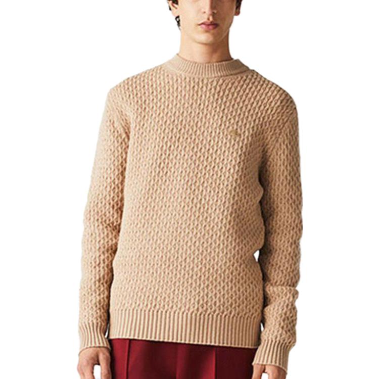 Lookbook LACOSTE  Casual Knit Sweater in Light Khaki - Warm & Comfortable. AH6799-GE2