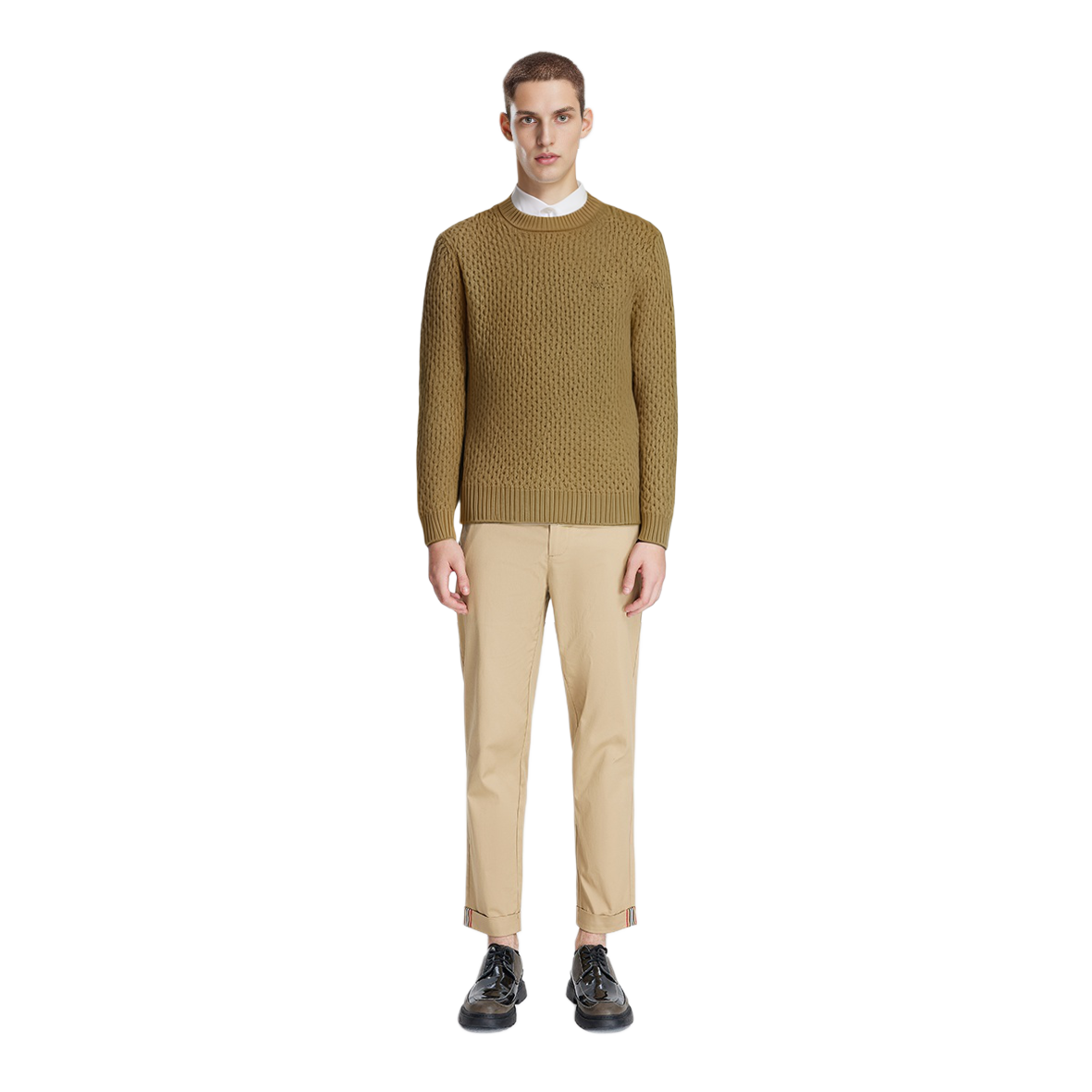 Details for LACOSTE  Casual Knit Sweater in Light Khaki - Warm & Comfortable. AH6799-GE2