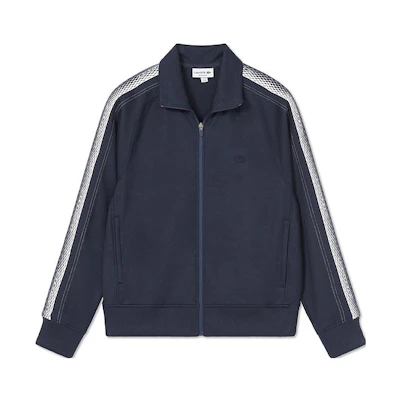 LACOSTE Casual Stand Collar Sweatshirt Jacket in Dark Blue. SH5365