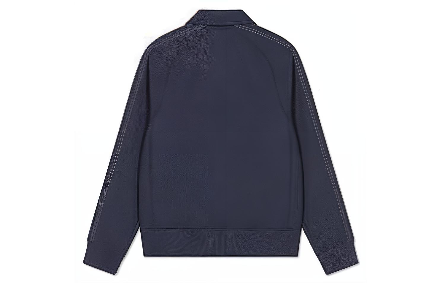 Lookbook LACOSTE Jaket Sweatshirt Kerah Standar Kasual Warna Biru Tua. SH5365