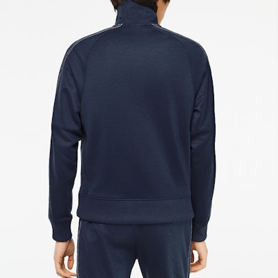 LACOSTE Jaket Sweatshirt Kerah Standar Kasual Warna Biru Tua. SH5365 Details for LACOSTE Jaket Sweatshirt Kerah Standar Kasual Warna Biru Tua. SH5365