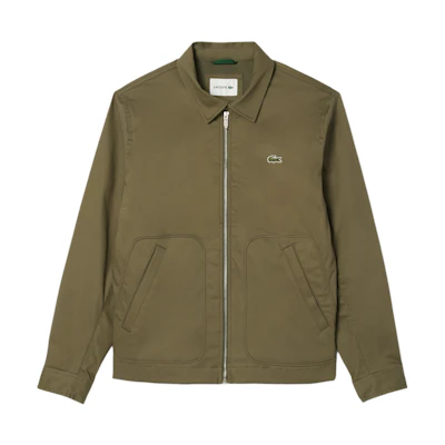 LACOSTE Casual Zip-Up Jacket Khaki Green. BH7198-316