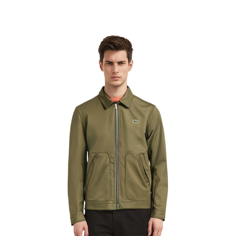 Details for LACOSTE  Casual Zip-Up Jacket Khaki Green. BH7198-316