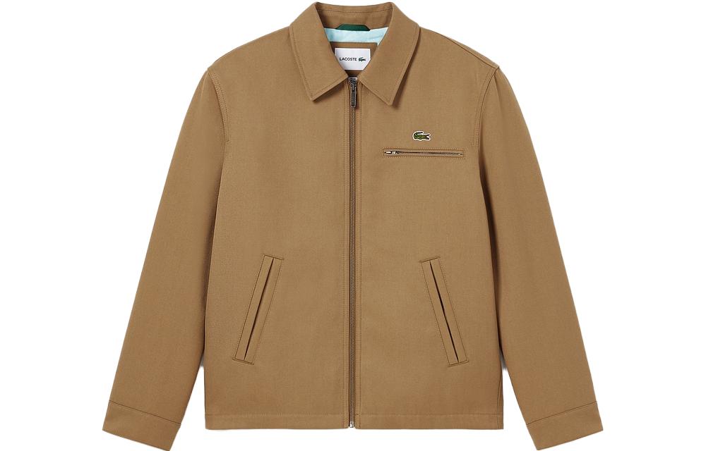 LACOSTE  Casual Zip-Up Polo Jacket Classic Style Cookie Color BH5958-SIX