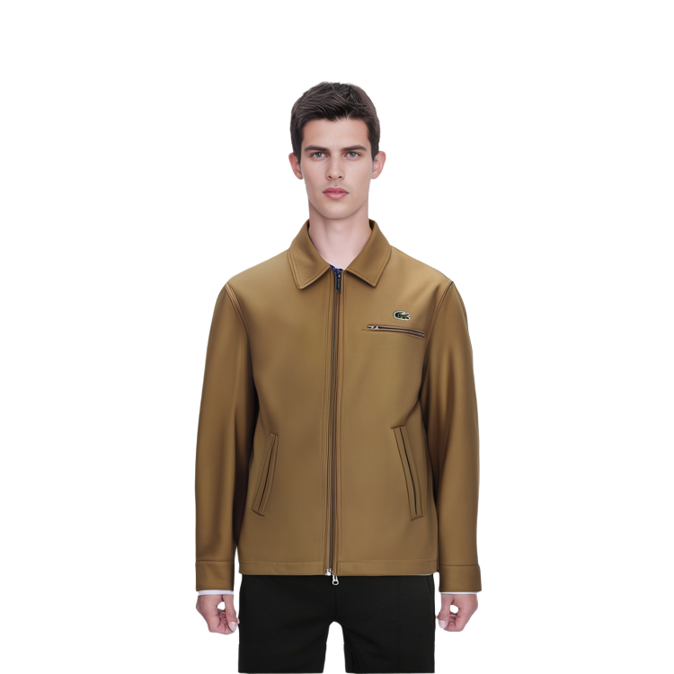 LACOSTE  Casual Zip-Up Polo Jacket Classic Style Cookie Color BH5958-SIX 圖 4