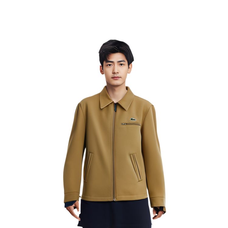 LACOSTE  Casual Zip-Up Polo Jacket Classic Style Cookie Color BH5958-SIX 圖 6