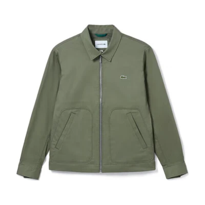 LACOSTE Classic Casual Water-Resistant Zip Jacket Army Green BH1159 -316