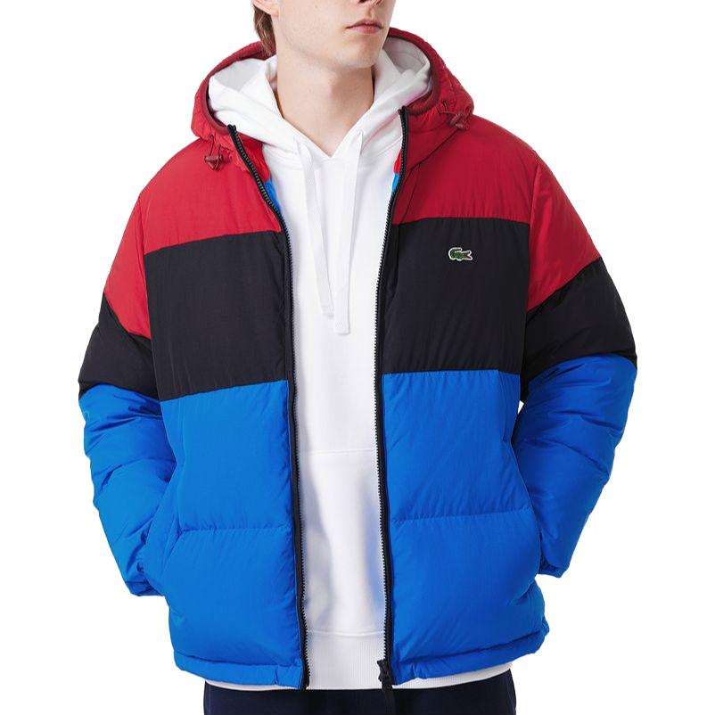 LACOSTE  Colorblock Hooded Down Jacket - Blue Warm Winter Coat BH0207-UBW 圖 3