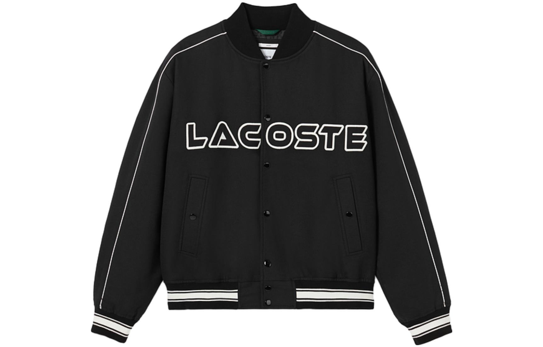 Order LACOSTE Jaket Baseball Logo Colorblock Hitam BH5971-031