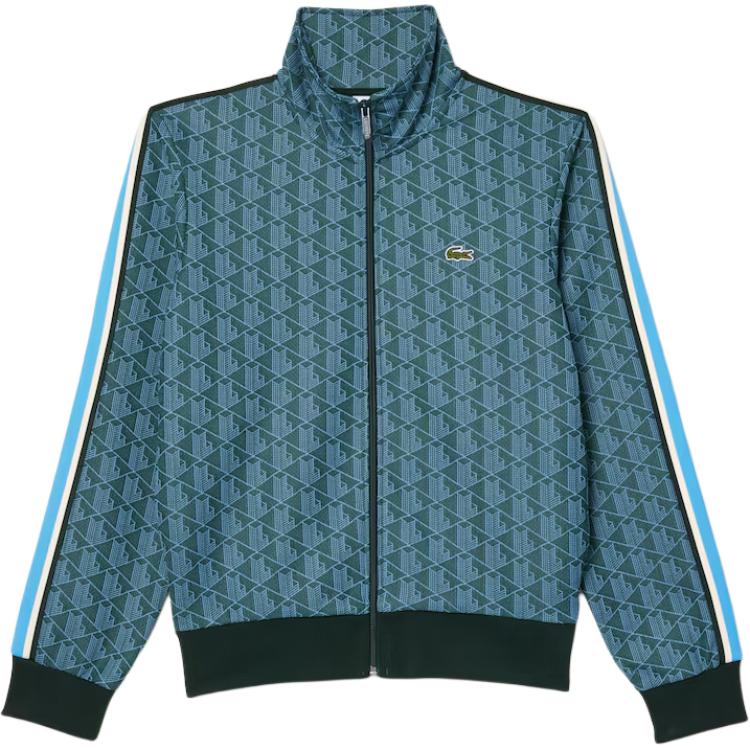 LACOSTE  Colorblock Logo Embroidered Long-Sleeve Jacket Blue Green SH1368-1B4