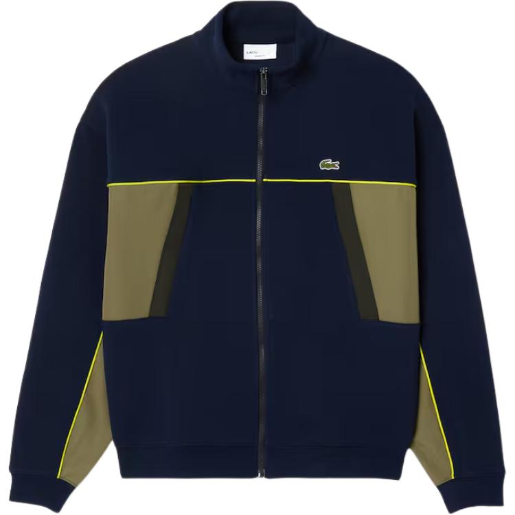 Lacoste  Colorblock Logo Zip-Up Sweatshirt Blue - Casual College Style. SH2808-IBG