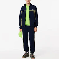 Lookbook Lacoste Colorblock Logo Zip-Up Sweatshirt Blue - Casual College Style. SH2808-IBG