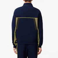 Shop Lacoste Colorblock Logo Zip-Up Sweatshirt Blue - Casual College Style. SH2808-IBG